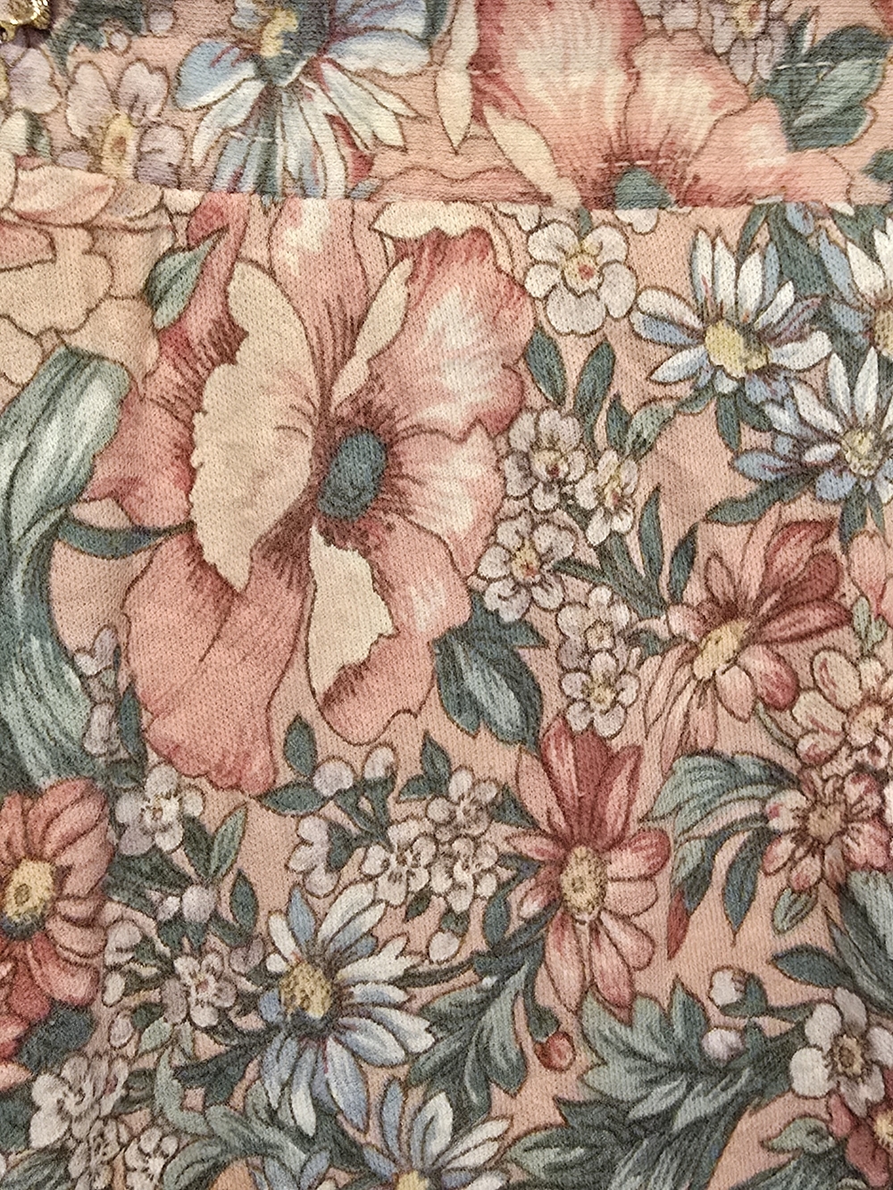 90s Vintage Floral Maxi Skirt With Pockets - Pink & Green Floral - Picture 6 of 13